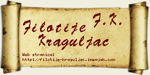 Filotije Kraguljac vizit kartica